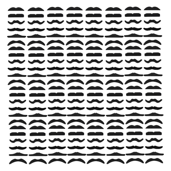 BESTSKY 96Pcs Self Adhesive Fake Mustaches,Hairy Fake Facial Hair,Novelty False Mustache for Halloween,Party Supplies,Masquerade Mustache