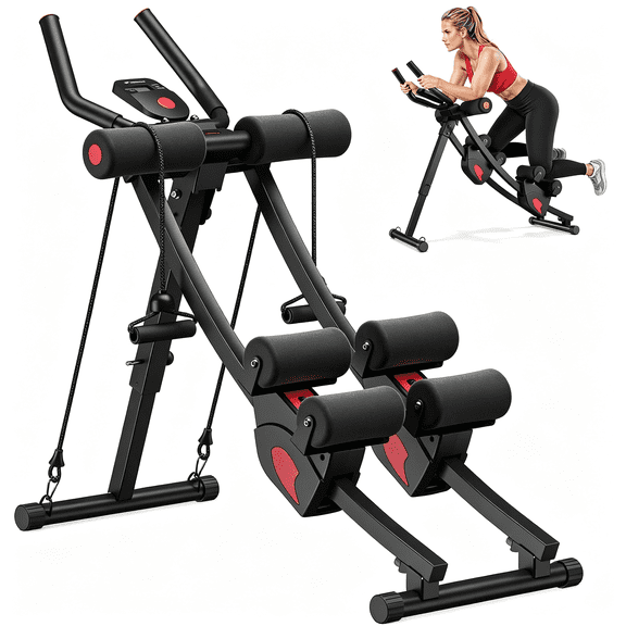 BESTSKY Ab Machine, Adjustable Ab Trainer Machine, Ab Workout Equipment for Home Gym, Independent Dual Tracks for Mountain Climber, Foldable for Home Exercise, Load Capacity 440 Lbs