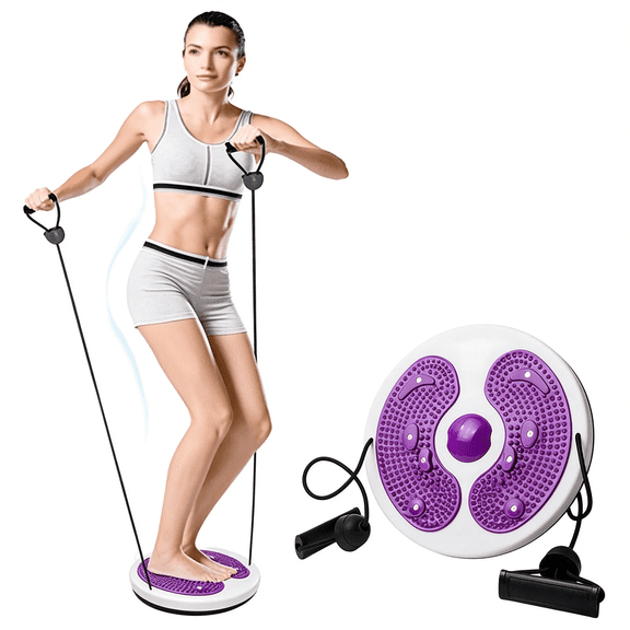 BESTSKY Ab Twist Waist Disc Board,Adjustable Waist Trainer Twisting Disc with Handles,Waist Slimming Balance Rotating Disc with Massage Foot Sole for Slimming Waist Arms Hips and Thighs