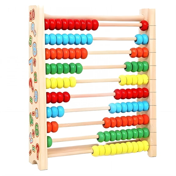 BESTSKY 2026 New Abacus for Kids Math,Cognitive Challenge Wood Abacus for 4-6 Year Olds,Teaching Tool 100 Besds Abacus for Kids