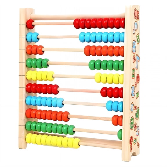 BESTSKY Abacus for Kids Math,Cognitive Challenge Wood Abacus for 4-6 Year Olds,Teaching Tool 100 Besds Abacus for Kids