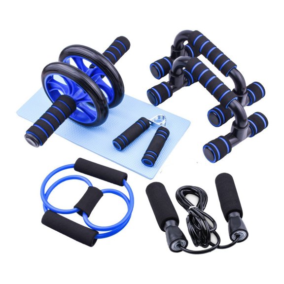 BESTSKY Abdominal Muscle Training Rollers,5-In-1 Roller Kit with Knee Pads,Push-Up Bars,Handle Grips,Skipping Ropes,Home Gym Exercise Kits Suitable for Physical Training