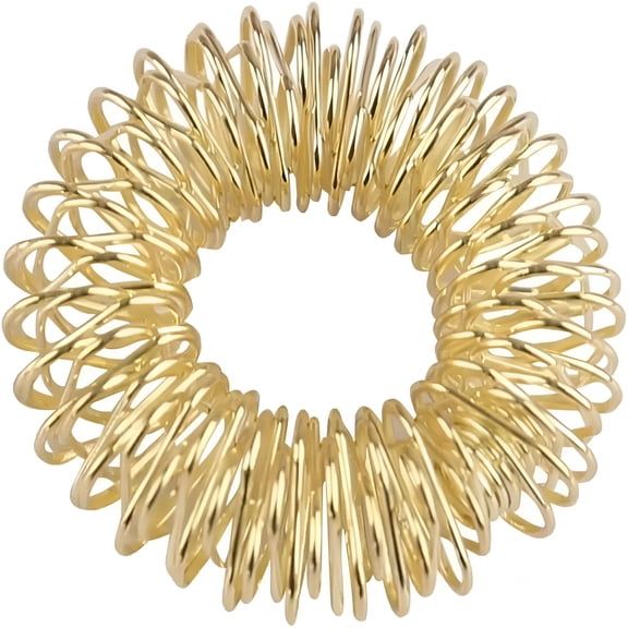 BESTSKY Acupressure Rings for Anxiety 100Pcs Refined Premium Acupressure Ring Springs 2.5Cm Finger Massage Rings Steel Mini Stress Ring Relaxation Fingers(Gold)
