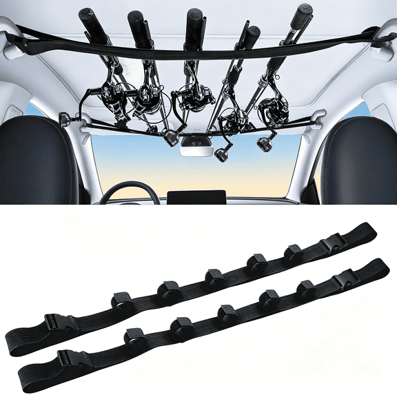 BESTSKY Adjustable Fishing Rod Holder 2 Pack Car Fishing Rod Holder Adjustable Fishing Pole Fishing Pole Rack Fishing Rod Rack Carrier for Car,Suvs and Vans