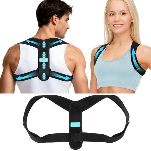 BESTSKY Adjustable Posture Corrector for Men&Women-Upper&Mid Back Brace for Posture Alignment-Relieves Neck,Shoulder&Clavicle Pain- Lightweight,Breathable&Invisible under Clothing(Chest Size 30-43"