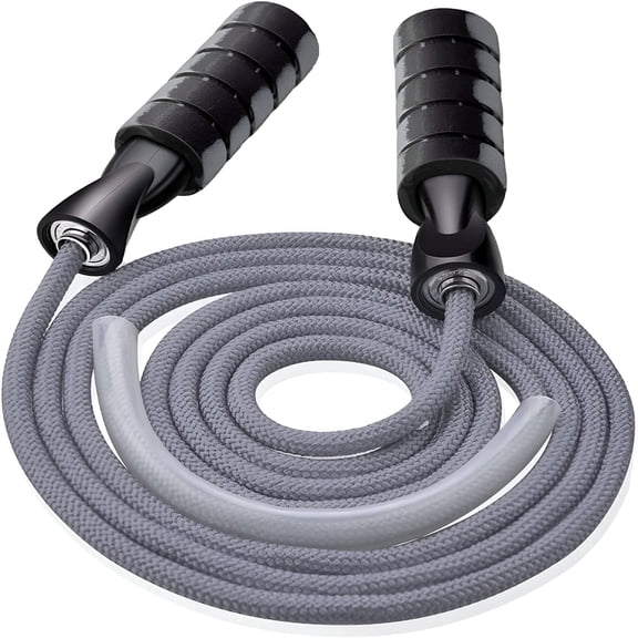 BESTSKY Adjustable Professional Weighted Cotton Jump Rope, Blue