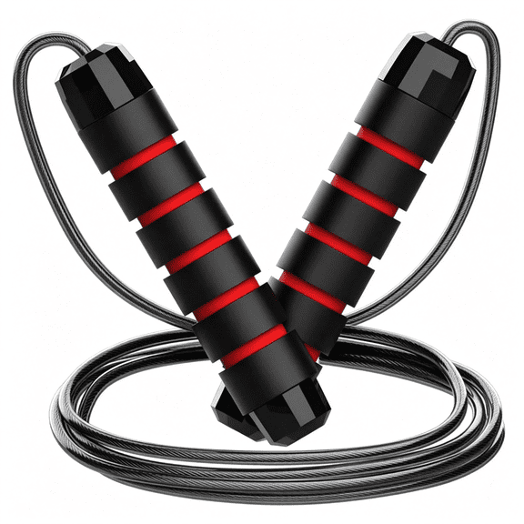 BESTSKY Adjustable Weighted Jump Rope, 9Ft Long Tangle-Free Rapid Speed Jumprope for Exercise Calisthenics Fitness Jumping Skipping Double Dutch Boxing Workout Stuff for Women Men