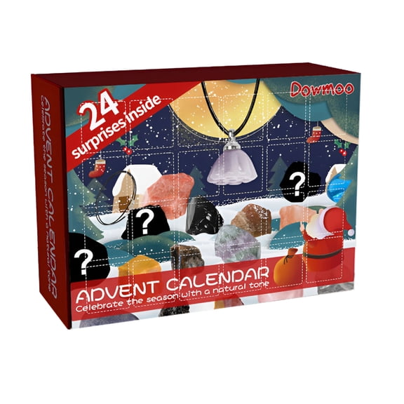 BESTSKY Advent Calendar 2025,Christmas Countdown Calendar,24 Gemstones to Open Each Day,Christmas Gift for Learning&Collection,Toddler Advent Calendar 2025