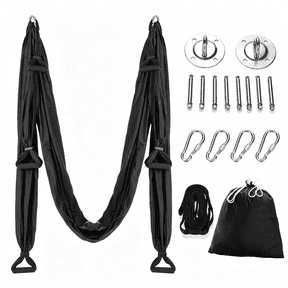 BESTSKY Aerial Yoga Swing Sling Strong Yoga Hammock Kit Set Trapeze Inversion Equipment Include 2 Extensions Straps and Ceiling Mounting Kit Aerial Silk
