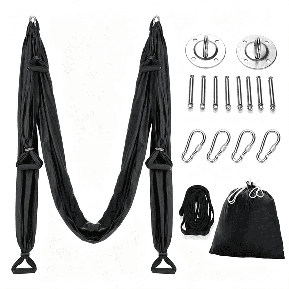 BESTSKY Aerial Yoga Swing Sling Strong Yoga Hammock Kit Set Trapeze Inversion Equipment Include 2 Extensions Straps and Ceiling Mounting Kit Aerial Silk