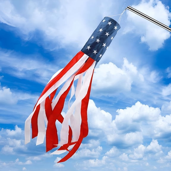 BESTSKY American Flag Windsock,60 Inch American Windsock Heavy Duty Patriotic Windsocks Outdoor Hanging Fade Resistant 4th of July Decorations Windsock Independence Day for Garden Yard