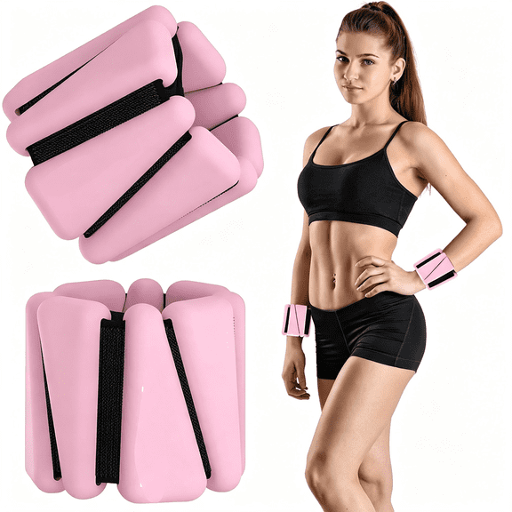 BESTSKY Ankle Weights for Women&Men,Adjustable Wrist&Ankle Weights 2 Lb Each for Beginner&Pro,Soft Silicone Weighted Bangle for Walking,Pilates,Yoga,Running,Swimming,Arm&Leg Workouts (Set of 2)