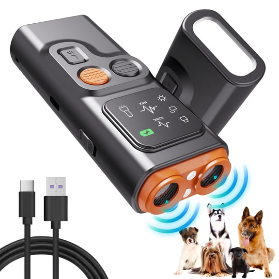 BESTSKY Anti Barking Device for Dogs, Bark Deterrent Device with LED Flashlight and HD Display, Double Head High Power Behavior Correction Device, Stops Barking in Seconds