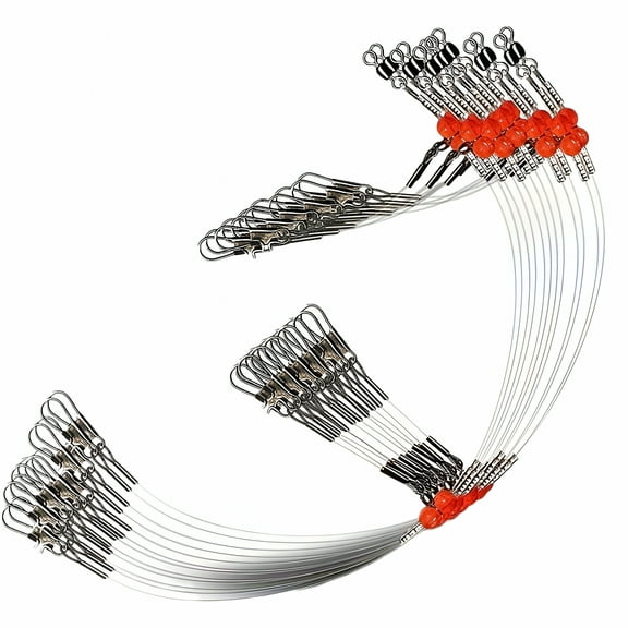 BESTSKY Anti-Bite Steel Fishing Line Steel Wire Leader With Swivel Snaps Leads Core Leash Fishing Leader Wire Fishing Accessories