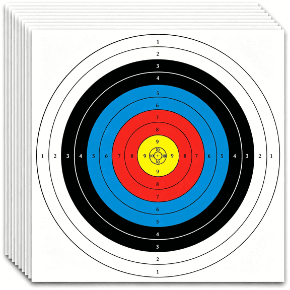 BESTSKY Archery Targets Paper,20Pcs/50Pcs Bow and Arrow Targets for Hunting Backyard,Archery Target Practice Accessories (10 Rings/5 Rings,16X16/15.7X15.7In)