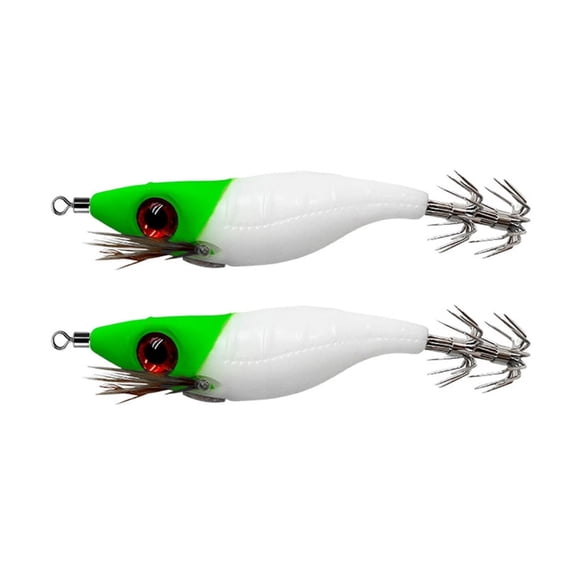 BESTSKY Assorted Color Round Belly Fishing Baits Artificial 3D Fishing Squid Jig Lures for Saltwater Freshwater Bass Trout Pike Fishing Tackle Soft Bait