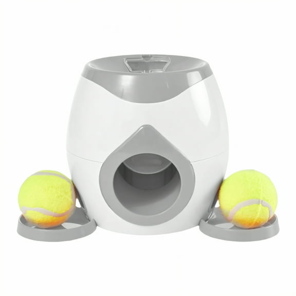 BESTSKY Automatic Ball Launcher for Dogs,Fetch Fun Ball Launcher for Dogs,Small Treats Dog Ball Launcher,Grey