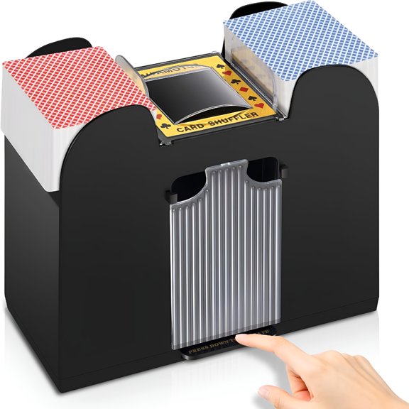 BESTSKY Automatic Card Shuffler 1/2/4/6 Decks,Battery-Operated Electric Shuffler,Casino Card Game for Poker,Home Card Game,UNO,Phase10,Texas Hold'em,Blackjack,Home Party Club Game