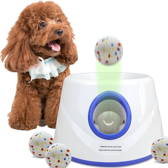 BESTSKY Automatic Dog Ball Launcher,Dog Ball Throw Launcher,Adjustable Distance 20-45Ft,For Small/Medium Dogs,With 3 2.3-Inch Balls,Indoor and Outdoor Interactive Toys