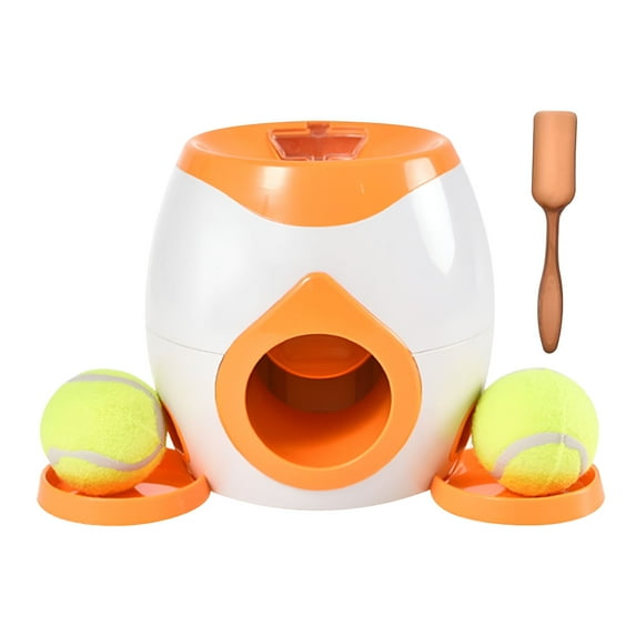 BESTSKY Automatic Dog Ball Thrower Launcher Dog Fetch Machine for Small To Medium Sized Dogs Adjustable Launch Distances Ball Launcher for Dogs with 2 Balls Dual Power Ball Thrower for Dogs