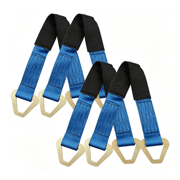 BESTSKY Axle Straps 10000 Lbs Break Strength 3335 Lbs Working Load Blue Car Axle Straps for Race Car Hauler Tow Truck 4X4 Off-Road,4Pcs(2In by 24 Inch)Heavy Duty Axle Strap