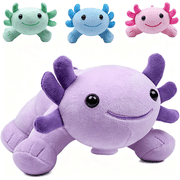BESTSKY Axolotl Plush Toy, 10.8\U201D Soft Cute Axolotl Stuffed Cotton Plush Pillow Kawaii Salamander Animal for Boys Girls Kids Gift Soft Axolotl Plush Purple