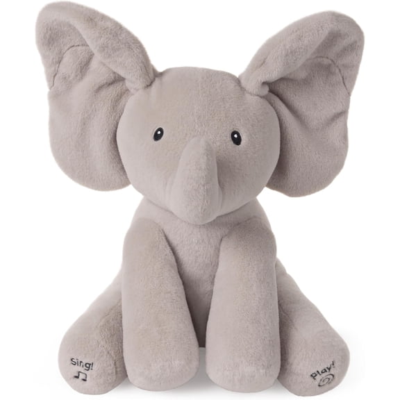 BESTSKY Baby Animated Elephant Plush,Singing Stuffed Animal Baby Toy for Ages 0 and Up,Gray,12"