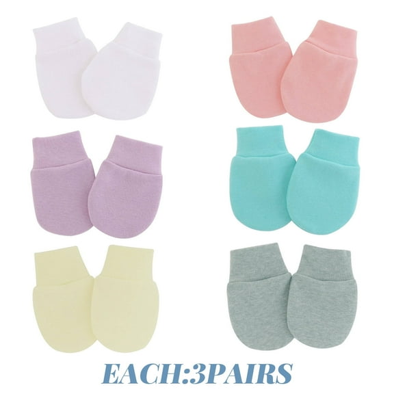 BESTSKY Baby Mittens Soft Cotton Protect Baby Gloves Anti-Scratch Design Baby Toddler Mittens,Style 1