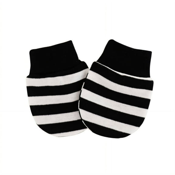 BESTSKY Baby Mittens Springtime Freshness Gloves Newborn Mittens Breathable Knit Fabric Baby Toddler Mittens Black&White Stripes