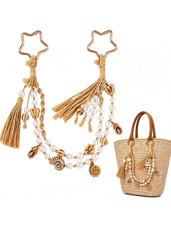 Bag Charms Rope Purse Chain Charm Bag Chain for Handbags Purse Keychain Backpack Accessories for Bag Purse Accessories for Women (Khaki), Rope Bag Charm Chain