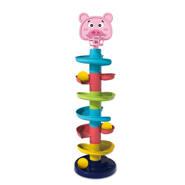 BESTSKY Ball Drop Toy,Approx 46.5cm Length 7 Layer Ball Drop Roll Swirling Tower 5 Seconds to Reach Marble Run,Piggy