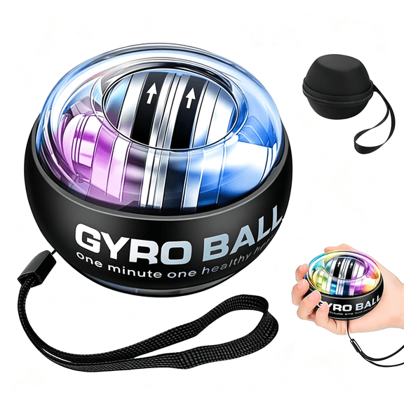 BESTSKY Ball Hand Exerciser,Gyro Ball Hand Wrist Trainer Ball,Portable Forearm Exerciser,Auto-Start Colorful Lighting,Designed for Fitness Enthusiasts and Office Workers