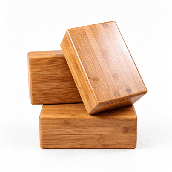 BESTSKY Bamboo Yoga Block(2 Pcs),Bamboo Handstand Block,Support Brick to Deepen Poses,Improve Strength and Aid Balance and Flexibility Sturdy Handstand Blocks