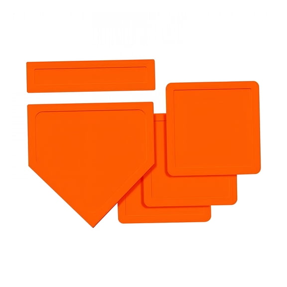 BESTSKY Baseball Softball Base Set 5 Pieces Rubber Field Bases for Kids Adults Throw Orange