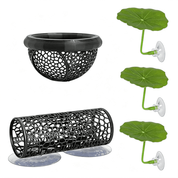 BESTSKY Betta Hammock5-Piece Set with Floating Betta Hide and Betta Fish Enrichment Toysaquarium Decor for Betta Fish Stress Relief and Natural Explorationincludes Tunnel and Floating Bed