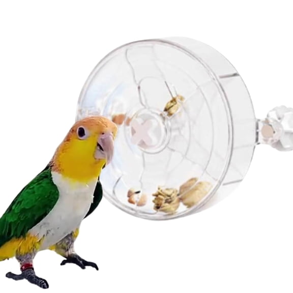 BESTSKY Bird Creative Foraging System Wheel Seed Food Ball Rotate Training Toy for Small and Medium Parrots Parakeet Cockatiel Conure Parrot Toys for Medium Birds
