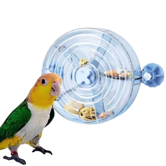 BESTSKY Bird Creative Foraging System Wheel Seed Food Ball Rotate Training Toy for Small and Medium Parrots Parakeet Cockatiel Conure.
