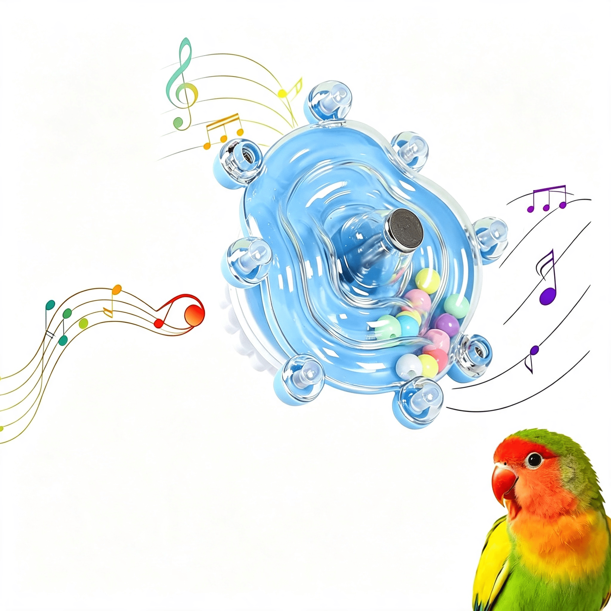 BESTSKY Bird Toys for Parakeets,Colorful Spinning Wheel Chew Toys ...