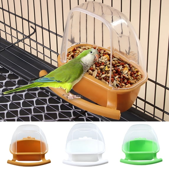 BESTSKY Birds Cage Hanging Feeding Cup No Mess Birds Feeder Box Plastic Food Water Dispenser Bowl for Parrot Cockatiel Small Birds Bird Water Dispenser