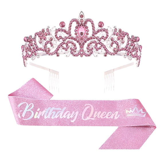 BESTSKY Birthday Crown for Girls,Vividly Sculpted Contours Princess Crowns for Little Girls,Dynamically Structured 3D Effects Crown Cake Topper,Style2