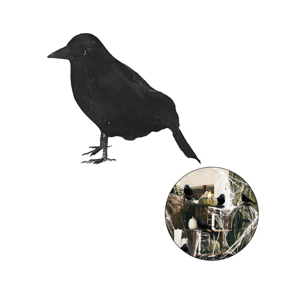 BESTSKY Black Bird,Halloween Party Prop Halloween+Decorations,Eerie Crow Figurine Spooky Home Decor,Style3
