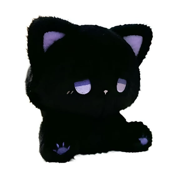 BESTSKY Plush Black Cat Stuffed Animal Toy,Soft Kawaii Kitten Plushie,Cute Furry Cat Doll for Kids,Girls,Boys,Birthday Gift,7 Inch Adorable Collectible Cat Plush Toy,Perfect for Cuddling and Display