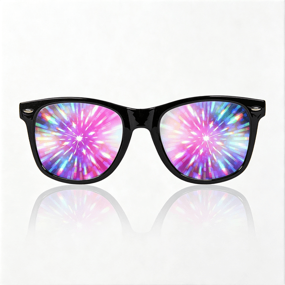 BESTSKY Black Frame Extreme Line Diffraction Glasses Laser Etched for Vibrant Rainbow Light Effects, Flexible & Durable, Perfect for Raves & Festivals rave sunglasses for women
