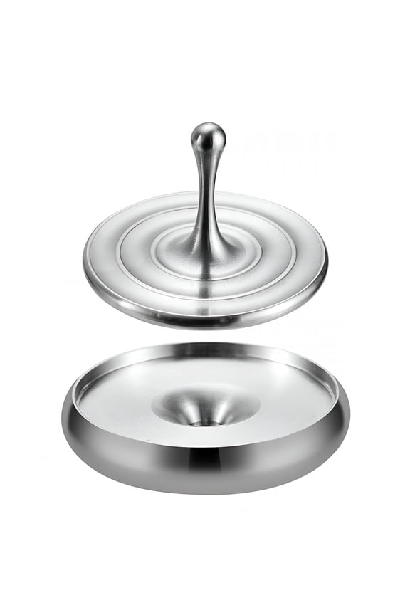 Black Spinning Top,Forever Spinning Tops for Adults,Executive Desk Toys,Endless Spinning Top with Base,Stainless Steel,40mm,Set of Spinning Top,Base,Travel Case