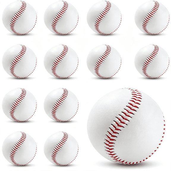 BESTSKY Blank Standard Baseball Balls,Official Size 9In Leather Covered Practice Baseball Training Ball for League Play,Pitching,Hitting,Batting,Fielding,Autograph