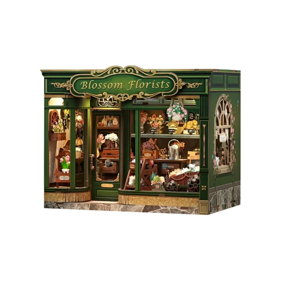 BESTSKY Book Nook Kit - Diy Miniature Scene Dollhouse Kit for Adults Tiny House Mini Craft Bookshelf Nook 3D Puzzles Book Decor Gifts for Women Teenagers Book Lovers (Blossom Florists)
