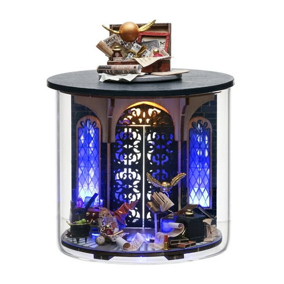 BESTSKY Book Nook Kits for Adults,Complete Diy Kit Diy Miniature House Kit,3D Puzzle Assembly Experience Warm Night Light Function 3D Puzzles,L