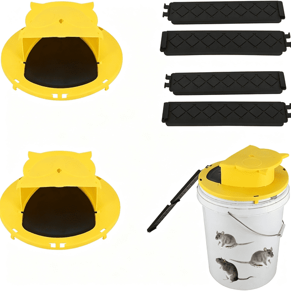 BESTSKY Bucket Lid Mouse Trap,Auto Reset,Humane and Efficient Mouse Trap Bucket-2Pack Bucket Mouse Trap