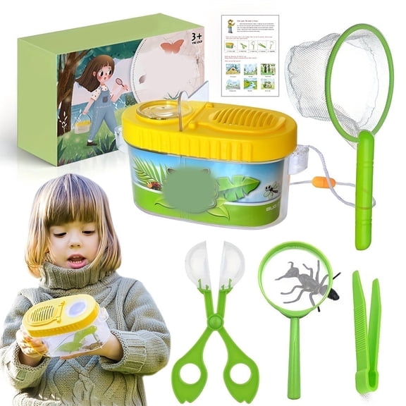 BESTSKY Bug Butterfly Net Bug Kids Collecting Kits with Magnifying Glass Outdoor bug catcher for kids