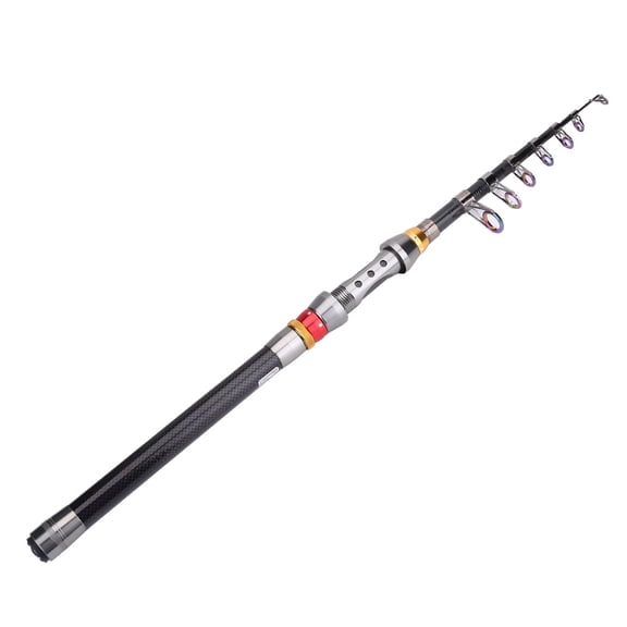 BESTSKY Carbon Fiber Portable Telescopic Hard Fishing Rod Pole for Freshwater & Saltwater Fishing, Fast Action, Medium Heavy Power, Black (2.7M / 8.86 Ft)